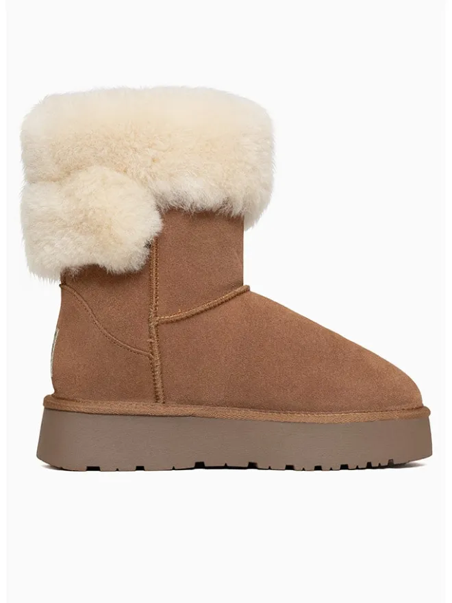 Leder-Winterboots "Beverly" in Hellbraun>Gooce Discount