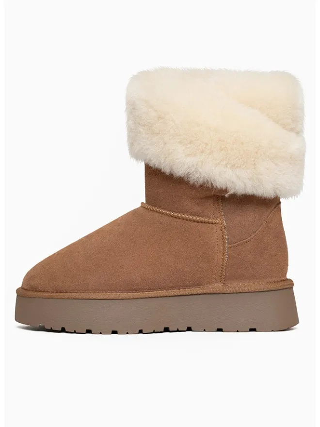 Leder-Winterboots "Beverly" in Hellbraun>Gooce Discount
