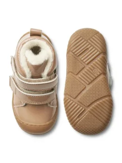 Leder-Winterboots in Beige><noscript><img width=