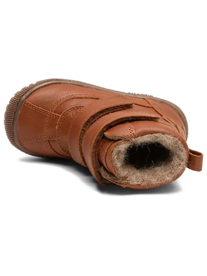 Leder-Winterboots in Hellbraun>bisgaard
