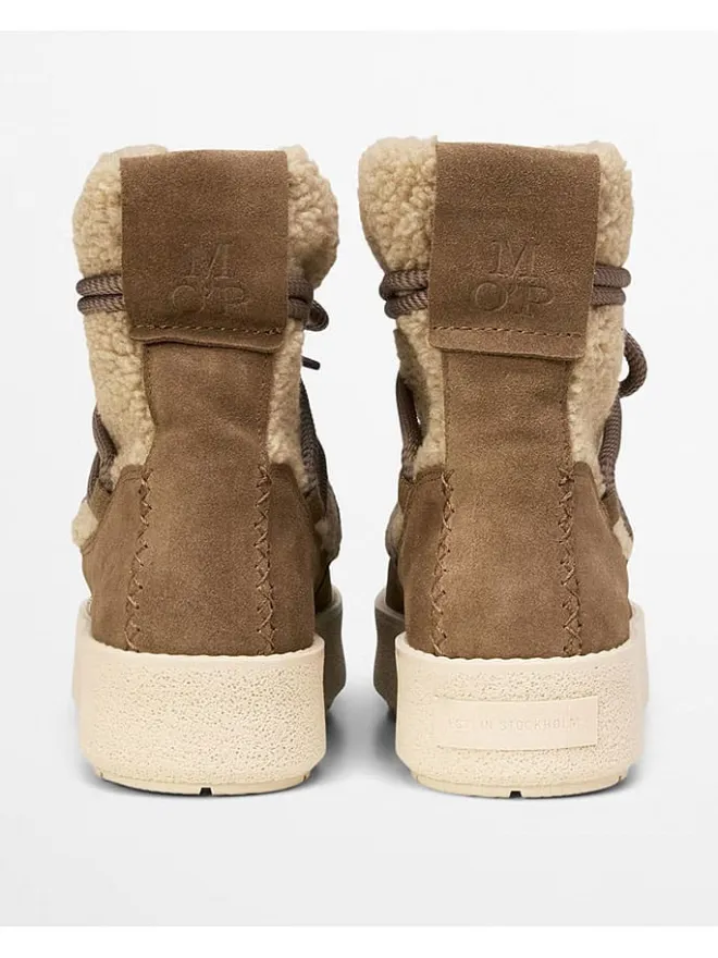 Leder-Winterboots "Pia" in Beige/ Hellbraun>Marc O'Polo Shoes Discount