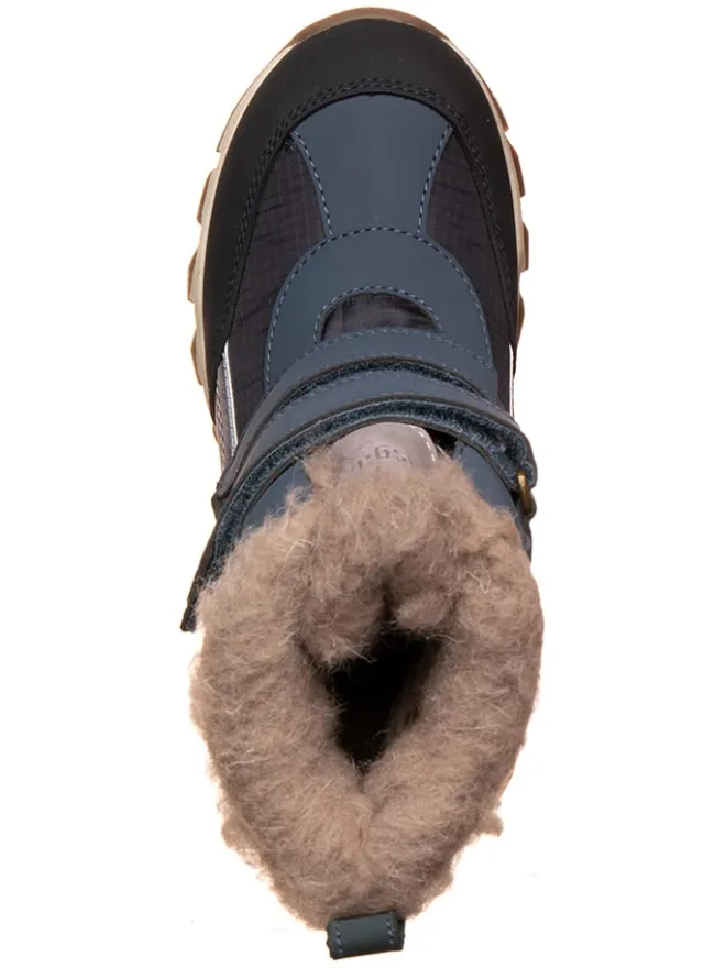 bisgaard Stiefel & Boots·Boots^Leder-Winterboots "Torben" in Dunkelblau/ Grau