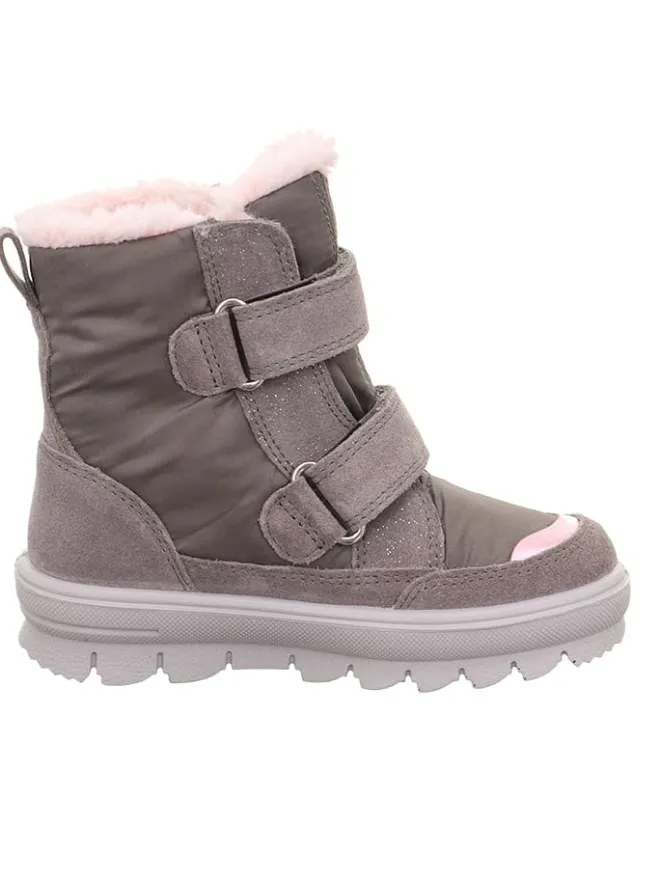 Leder-Winterstiefel "Flavia" in Grau/ Rosa>superfit Best
