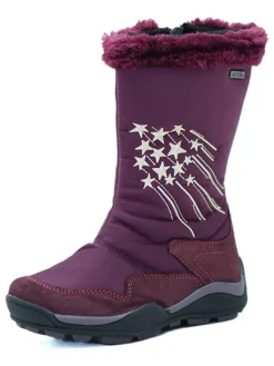 Leder-Winterstiefel in Aubergine>El Naturalista New