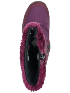 Leder-Winterstiefel in Aubergine><noscript><img width=