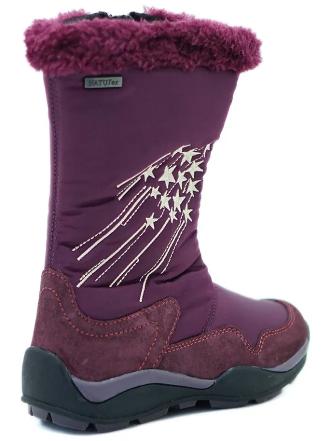 Leder-Winterstiefel in Aubergine>El Naturalista New