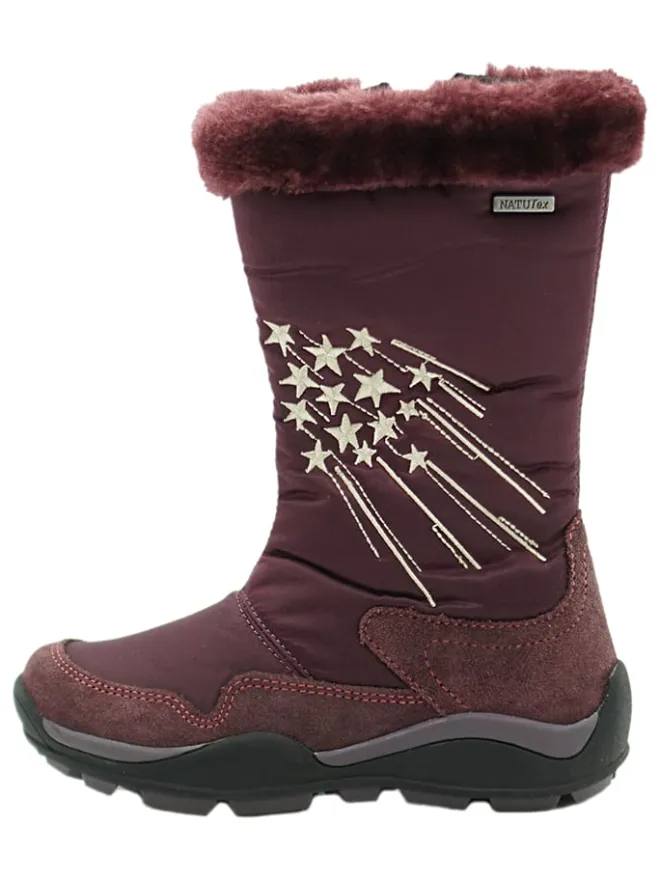 Leder-Winterstiefel in Aubergine>El Naturalista Hot