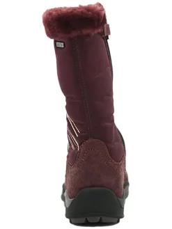 Leder-Winterstiefel in Aubergine><noscript><img width=