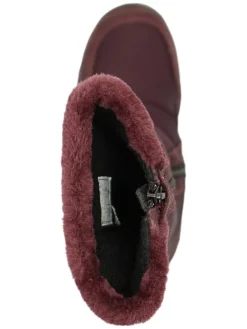 Leder-Winterstiefel in Aubergine><noscript><img width=