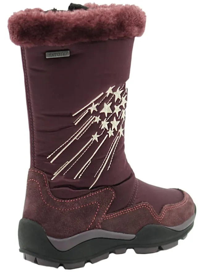 Leder-Winterstiefel in Aubergine>El Naturalista Hot