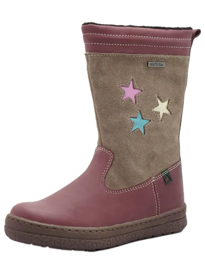 Leder-Winterstiefel in Beige/ Altrosa>El Naturalista Clearance