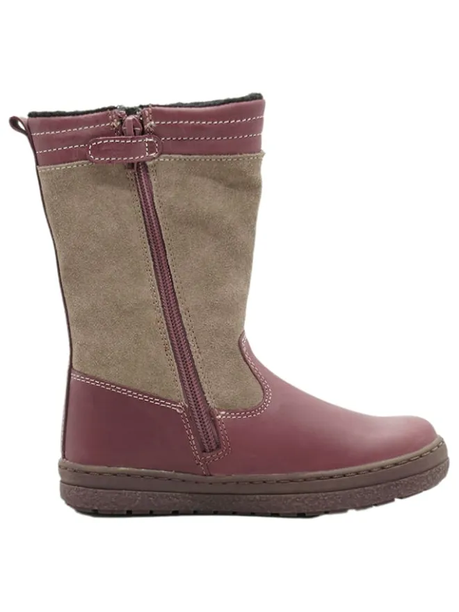 Leder-Winterstiefel in Beige/ Altrosa>El Naturalista Clearance
