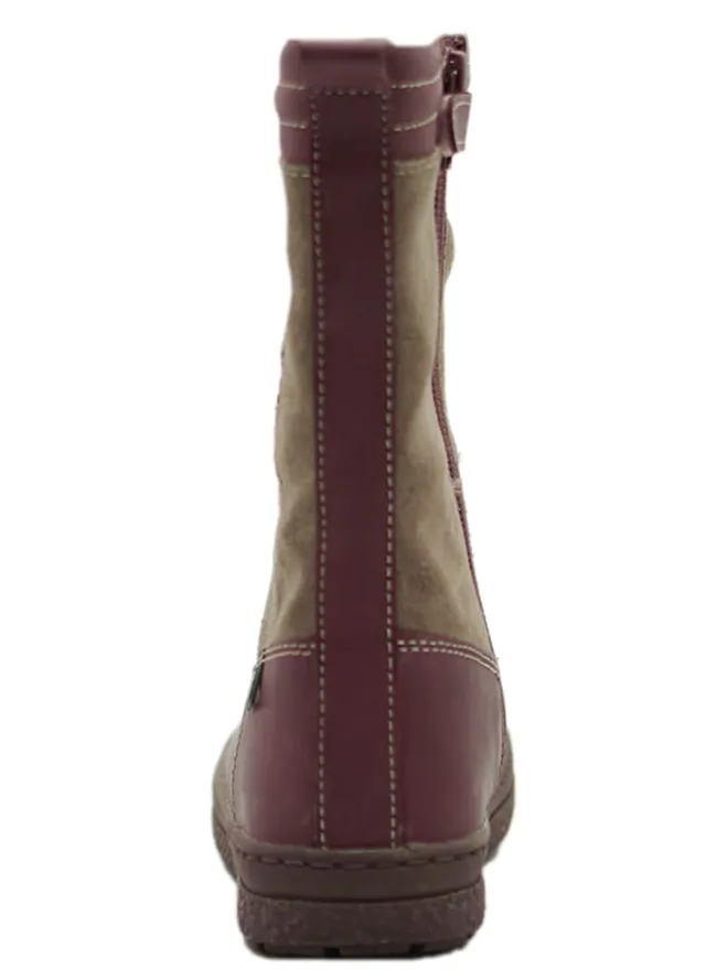 Leder-Winterstiefel in Beige/ Altrosa>El Naturalista Clearance