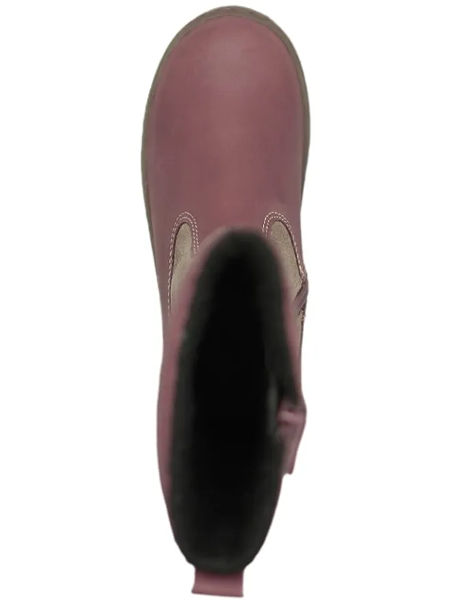 Leder-Winterstiefel in Beige/ Altrosa>El Naturalista Clearance