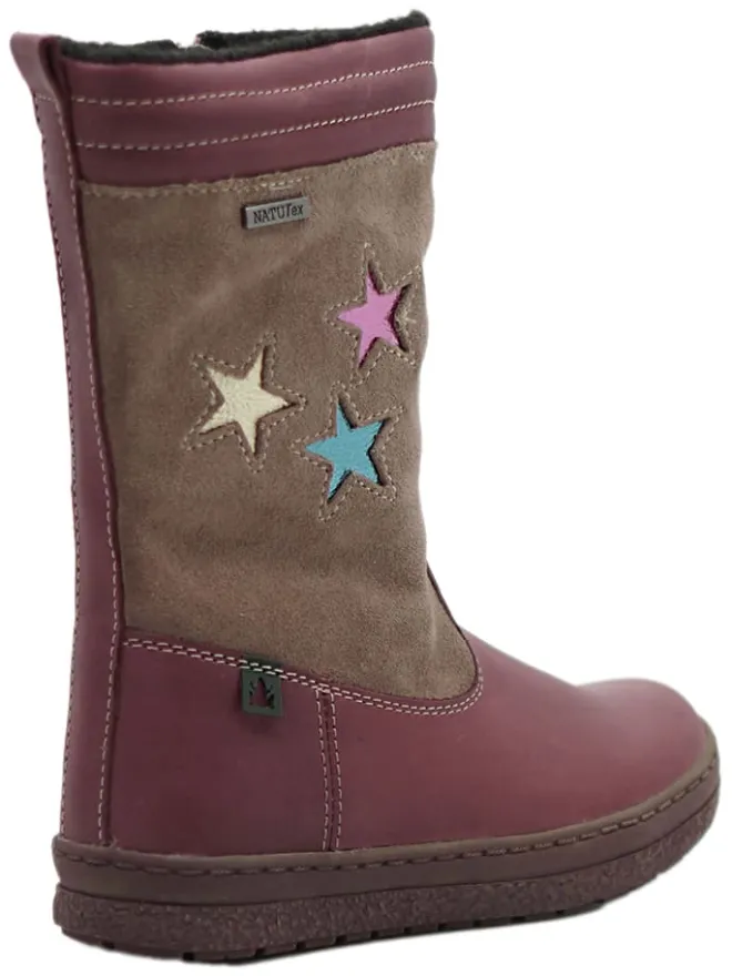 Leder-Winterstiefel in Beige/ Altrosa>El Naturalista Clearance