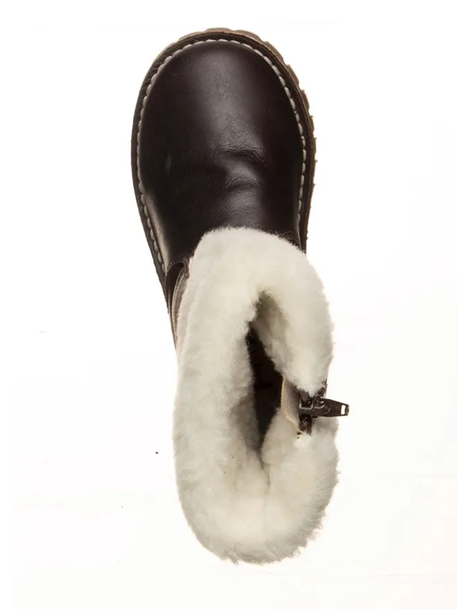 Leder-Winterstiefel in Braun>POM POM Sale