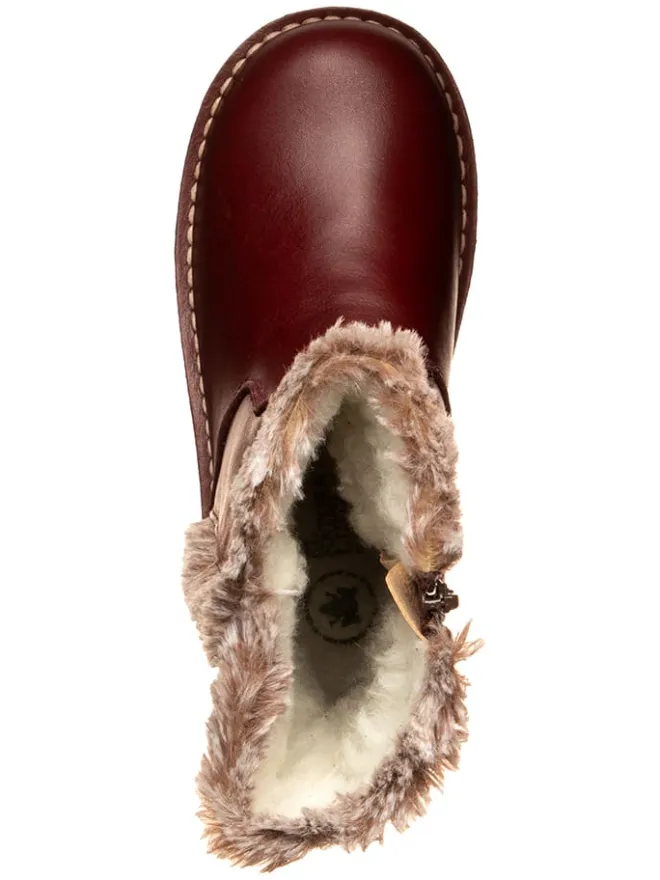 Leder-Winterstiefel in Dunkelrot>El Naturalista Hot