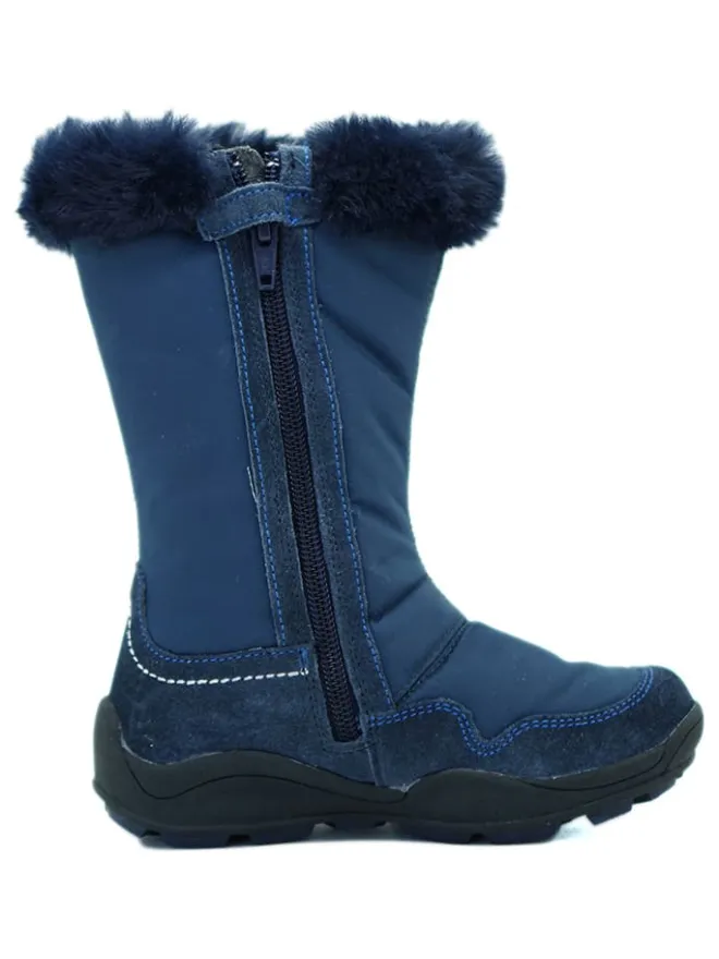 Leder-Winterstiefel in Dunkelblau>El Naturalista Outlet