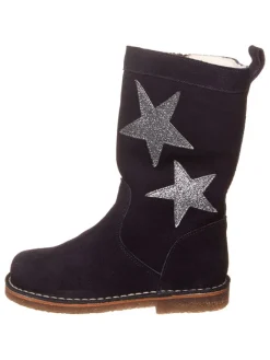 Leder-Winterstiefel in Dunkelblau>kmins Discount