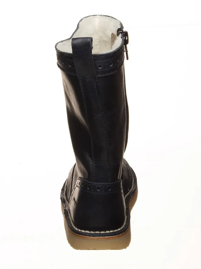 Leder-Winterstiefel in Dunkelblau>POM POM Outlet