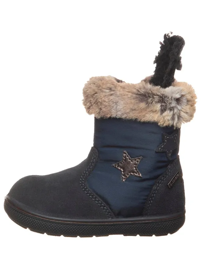 Leder-Winterstiefel in Dunkelblau>Primigi Online