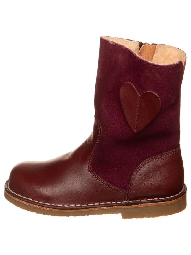 Leder-Winterstiefel in Dunkelbraun>kmins