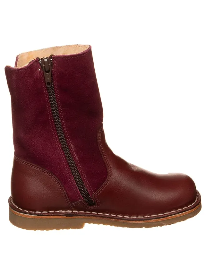 Leder-Winterstiefel in Dunkelbraun>kmins