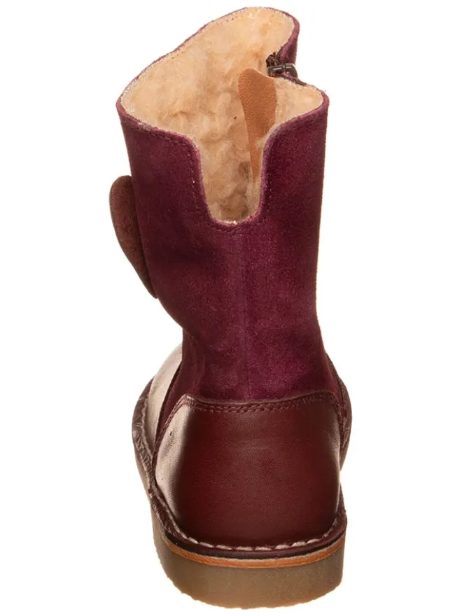 Leder-Winterstiefel in Dunkelbraun>kmins