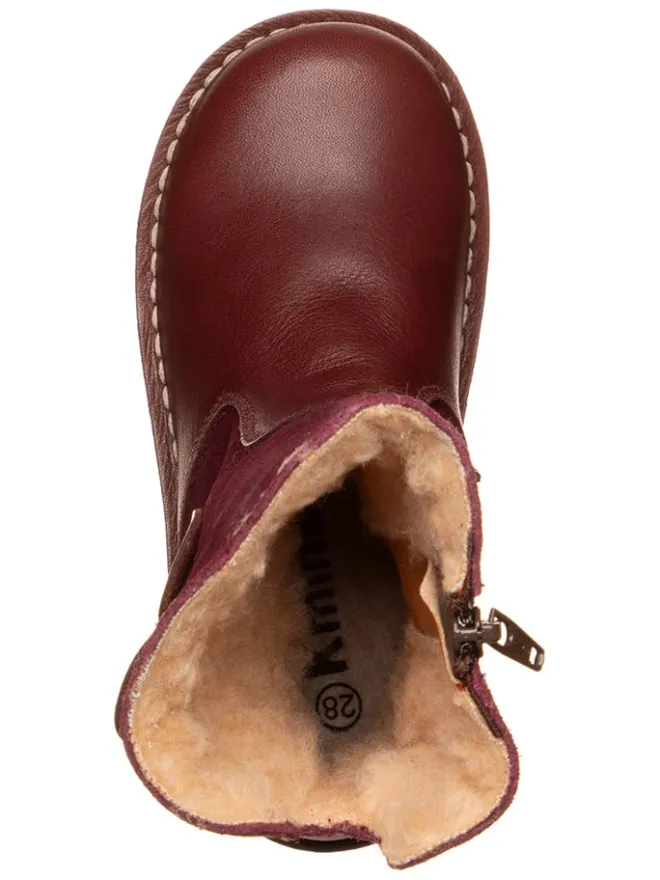 Leder-Winterstiefel in Dunkelbraun>kmins