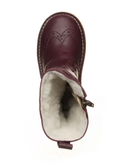 Leder-Winterstiefel in Rot/ Schwarz><noscript><img width=