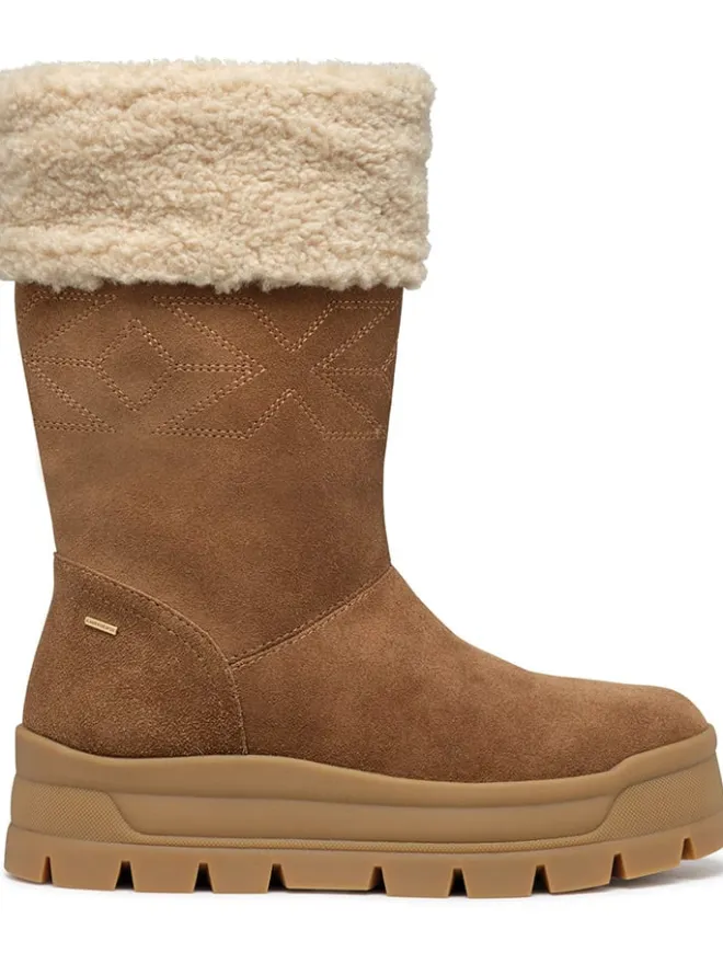 Leder-Winterstiefel "Spherica" in Hellbraun>Geox Outlet