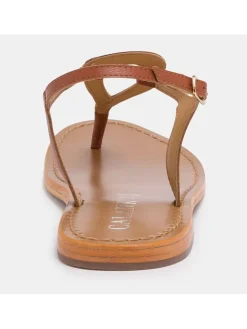 Leder-Zehensandalen in Hellbraun><noscript><img width=