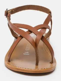 Leder-Zehensandalen "Morris" in Hellbraun>Les BAGATELLES Outlet