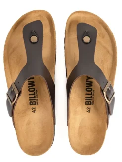 Leder-Zehentrenner in Braun><noscript><img width=