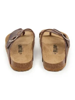 Leder-Zehentrenner in Braun><noscript><img width=