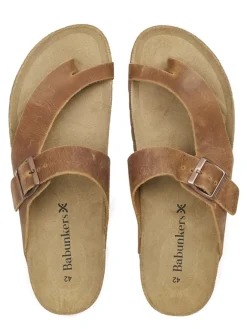 BABUNKERS Family Sandalen & Pantoletten^Leder-Zehentrenner in Braun