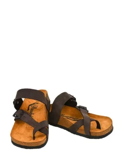 Moosefield Sandalen & Pantoletten|Sandalen·Zehensandalen^Leder-Zehentrenner in Braun