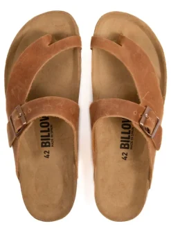 billowy Hausschuhe|Sandalen & Pantoletten^Leder-Zehentrenner in Hellbraun
