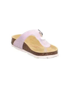 Leder-Zehentrenner in Lila/ Silber><noscript><img width=