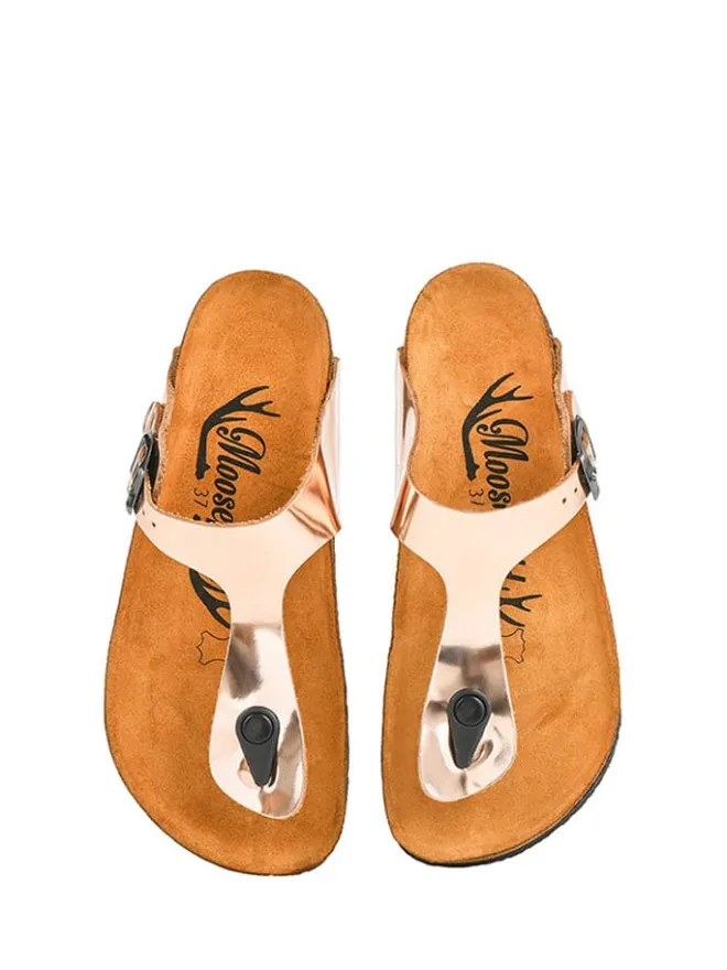Moosefield Sandalen·Zehensandalen^Leder-Zehentrenner in Rosa