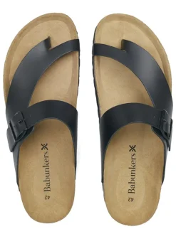 BABUNKERS Family Sandalen & Pantoletten^Leder-Zehentrenner in Schwarz