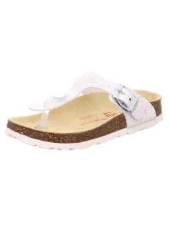 superfit Sandalen·Zehensandalen^Leder-Zehentrenner in Weiß/ Silber