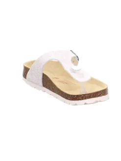 superfit Sandalen·Zehensandalen^Leder-Zehentrenner in Weiß/ Silber