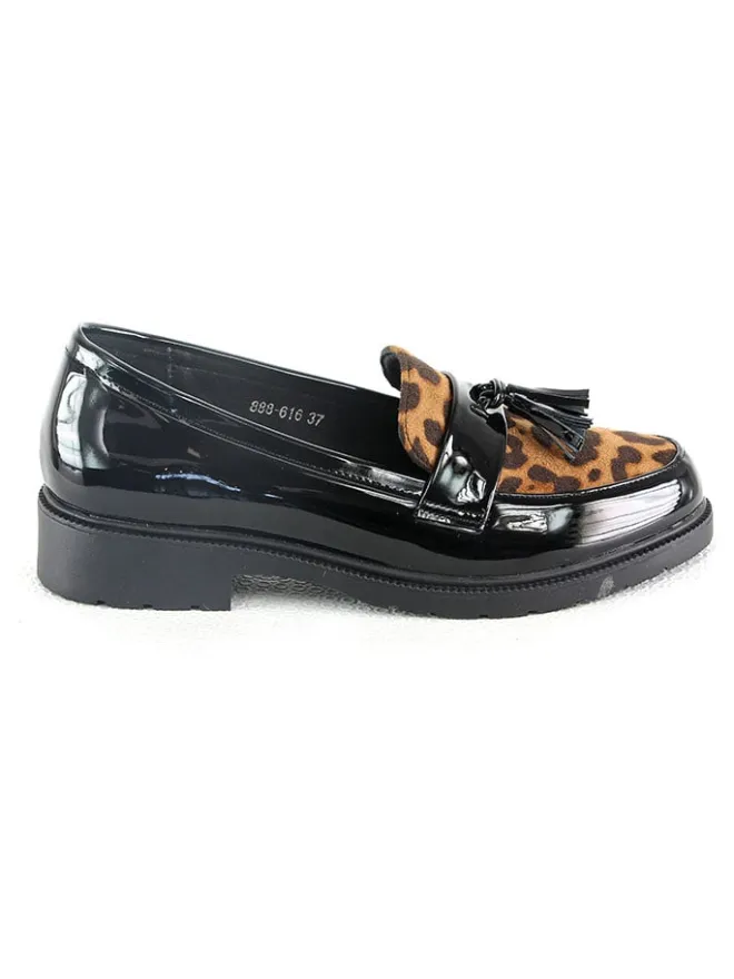 Sixth Sens Halbschuhe^Mokassins in Schwarz/ Hellbraun