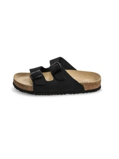 Nubukleder Pantoletten in nero>VITAFORM Discount