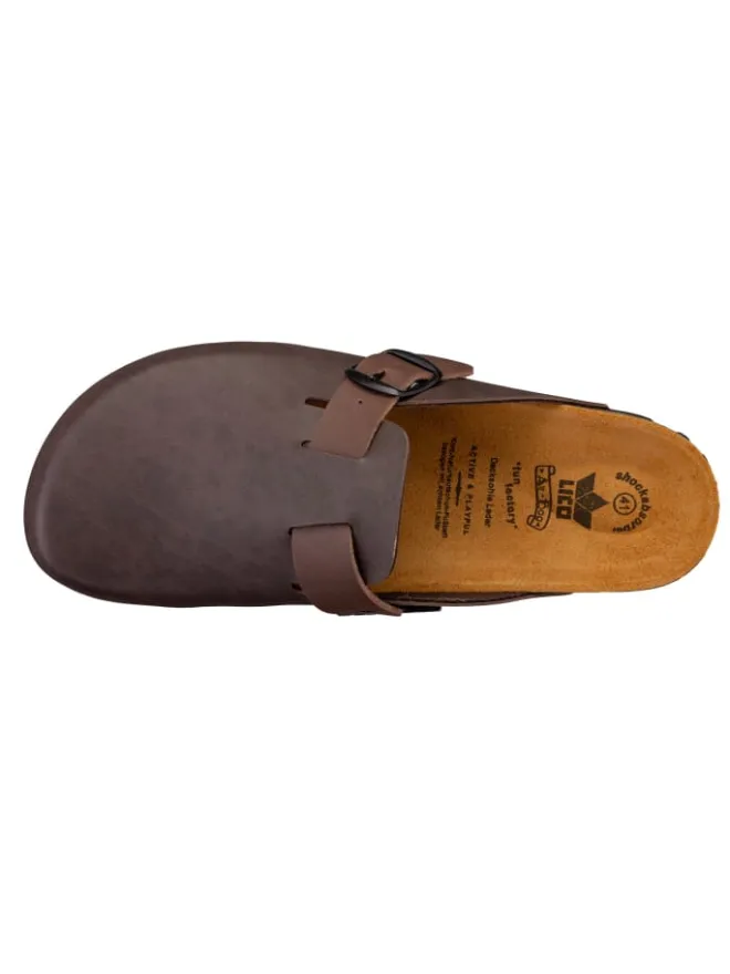 Pantolette "Bioline Clog" in Braun>Lico Clearance
