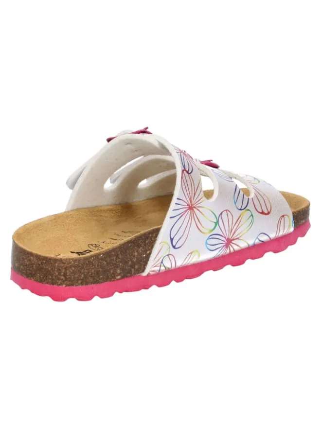 Pantolette "Bioline Flower Kids" in Weiß>Lico Clearance