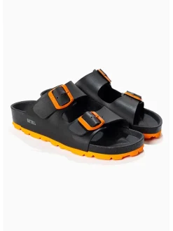 BAYTON Clogs & Pantoletten·Pantoletten^Pantoletten "Atlas" in Schwarz/ Orange