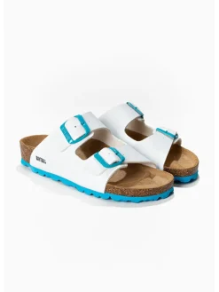 BAYTON Clogs & Pantoletten·Pantoletten^Pantoletten "Atlas" in Weiß/ Blau