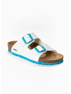 BAYTON Clogs & Pantoletten·Pantoletten^Pantoletten "Atlas" in Weiß/ Blau